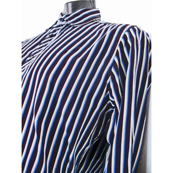 Inc. International Concepts Men  Shirt Blue/Black Stripes L/S  Sz Medium - Picture 6 of 7